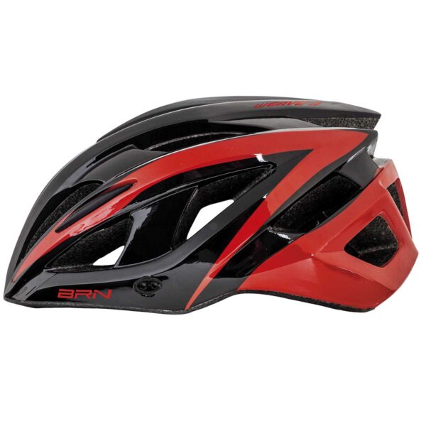 CASCO BRN WEAVE II NERO/ROSSO CON LUCE TG. M - immagine 2