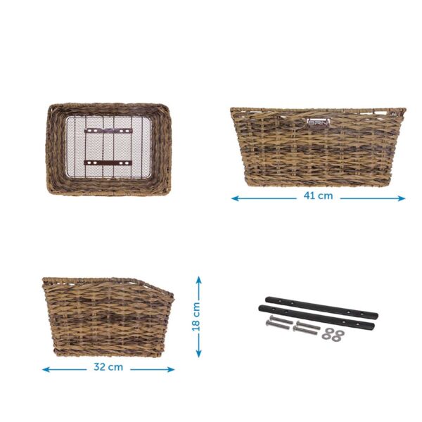 CESTO BRN VINTAGE RETTANGOLARE MARRONE ECO-RATTAN - immagine 2
