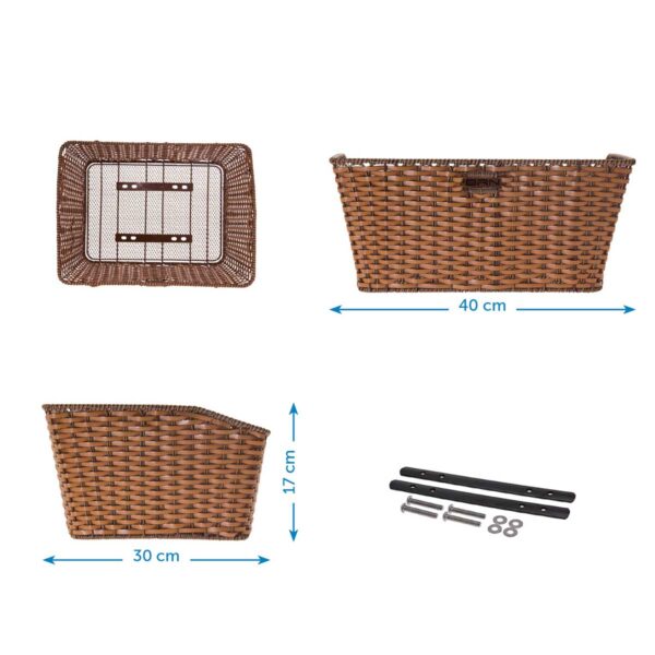 CESTO BRN VINTAGE ECOPELLE RETTANGOLARE MIELE - immagine 2