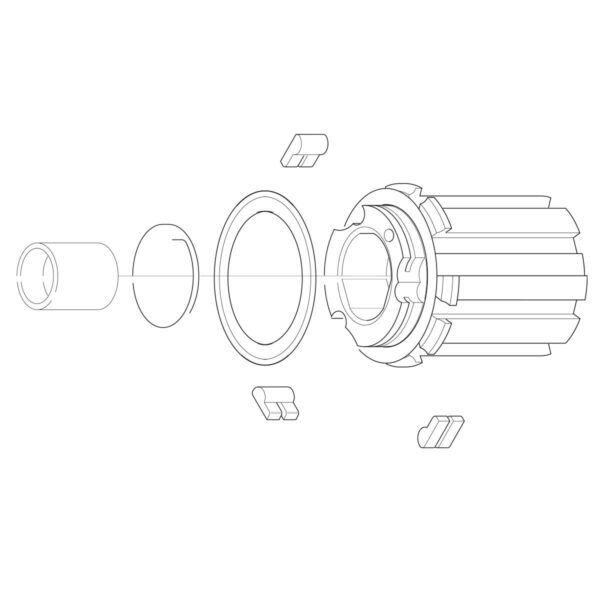 CORPO RUOTA LIBERA PER CAMPAGNOLO CON PERNO 9 mm