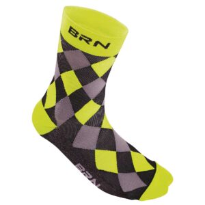 CALZINI BRN A SCACCHI GIALLI FLUO/NERI TG. 39/42