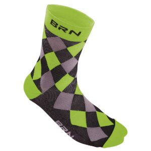 CALZINI BRN A SCACCHI VERDI FLUO/NERI TG. 39/42