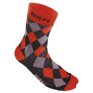 CALZINI BRN A SCACCHI ROSSI/NERI TG. 43/46