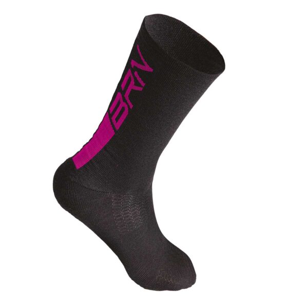CALZINI BRN MERINOS NERI/FUCSIA FLUO TG. 39/42