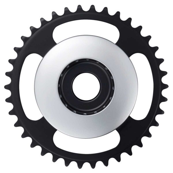 CORONA 38 DENTI E6100 NERO/ARGENTO SHIMANO