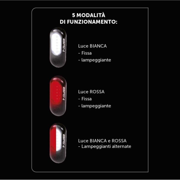 FANALE BRN LED DUAL LIGHT NERO - immagine 2