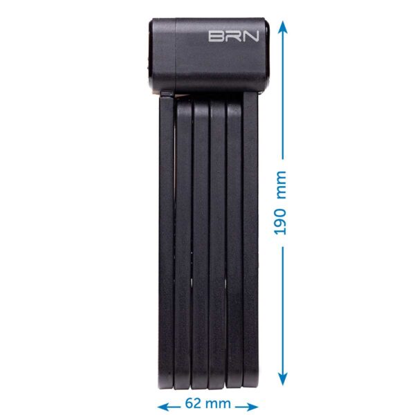 LUCCHETTO BRN SQUARE PIEGHEVOLE NERO - immagine 3