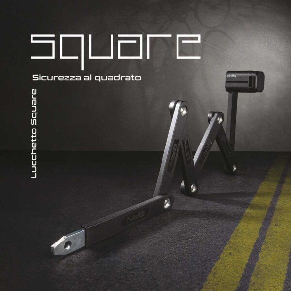 LUCCHETTO BRN SQUARE PIEGHEVOLE NERO - immagine 5
