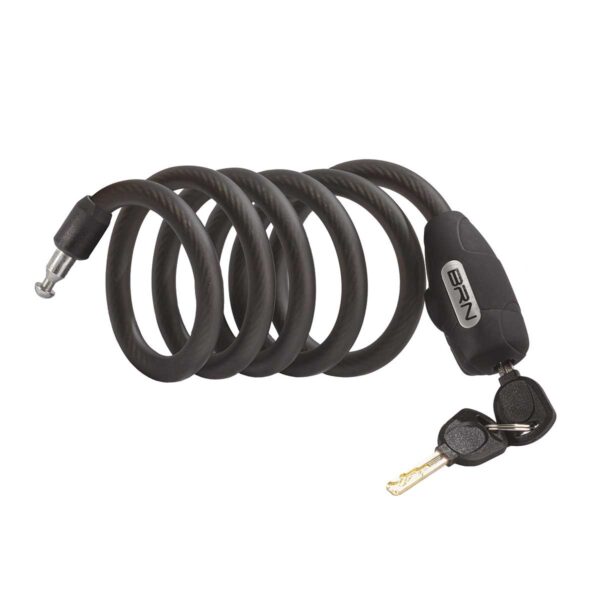 LUCCHETTO BRN BLACK MAMBA SPIRALE 180 cm x 12 mm NERO OPACO