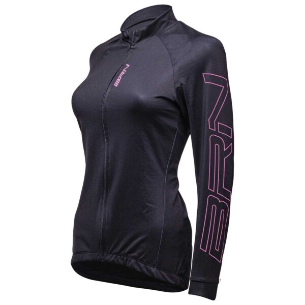 MAGLIA BRN DONNA FELPATA NERA/FUCSIA FLUO TG. M