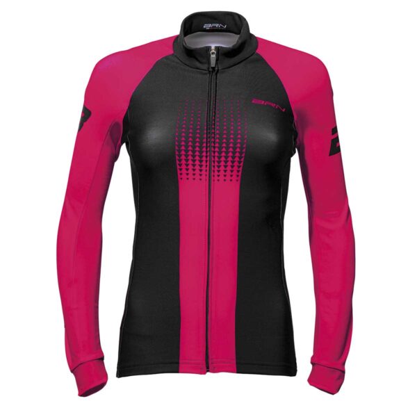 MAGLIA BRN DONNA FELPATA FUCSIA FLUO/NERA TG. S