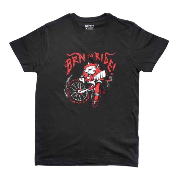 T-SHIRT BRN TO RIDE LION NERA TG. L