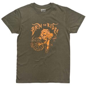 T-SHIRT BRN TO RIDE LION VERDE TG. M