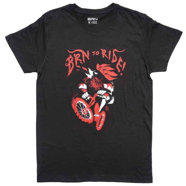T-SHIRT BRN TO RIDE ROOSTER NERA TG. M