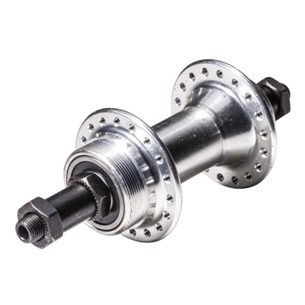 MOZZO POSTERIORE 36 FORI CON BLOCCAGGIO QR CON CUSCINETTI SILVER 7 V.