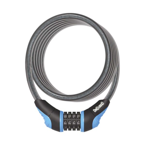 LUCCHETTO ONGUARD NEON CAVO COMBO 180 x 12 mm AZZURRO FLUO