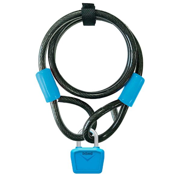LUCCHETTO ONGUARD NEON BULL CAVO 1200 x 8 mm AZZURRO FLUO