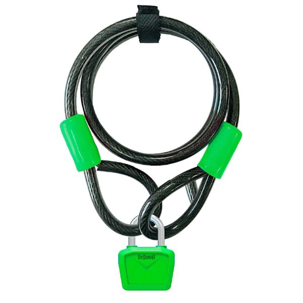 LUCCHETTO ONGUARD NEON BULL CAVO 1200 x 8 mm VERDE FLUO