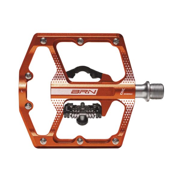 PEDALI BRN LINX IN ALLUMINIO CNC ARANCIO - immagine 2