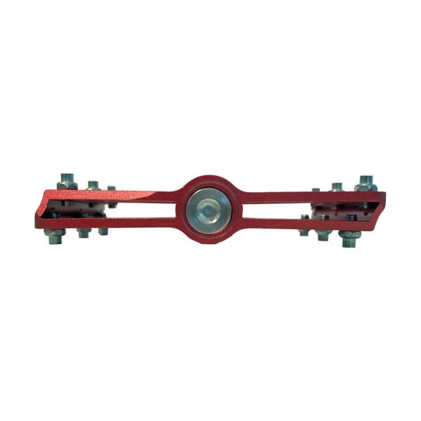 PEDALI BRN FLAT ALLOY CNC CARBON ROSSI CON 6 PINS NERI - immagine 2