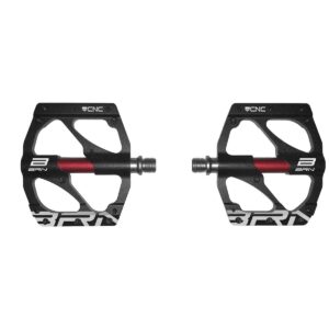 PEDALI BRN FLAT ALLOY CNC NERI/ROSSI CON 6 PINS NERI
