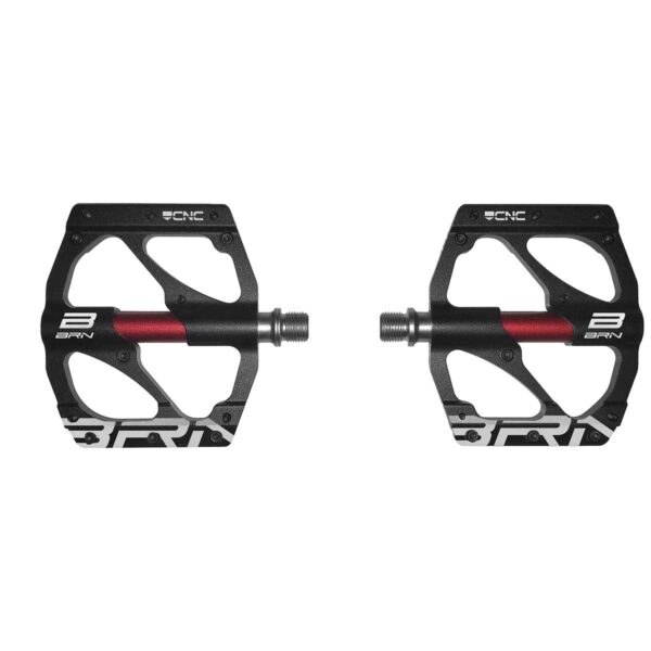 PEDALI BRN FLAT ALLOY CNC NERI/ROSSI CON 6 PINS NERI