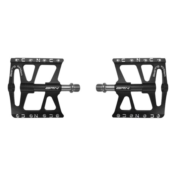 PEDALI BRN FLAT ALLOY CNC NERI CON 8 PINS SILVER