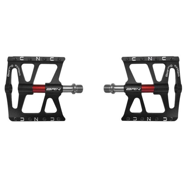 PEDALI BRN FLAT ALLOY CNC NERI/ROSSI CON 8 PINS NERI