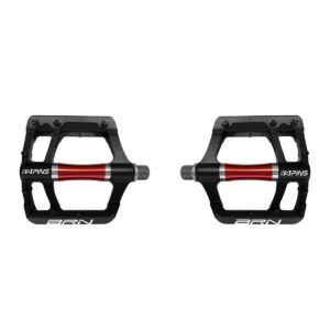 PEDALI BRN FLAT ALLOY CNC NERI/ROSSI CON 9 PINS NERI