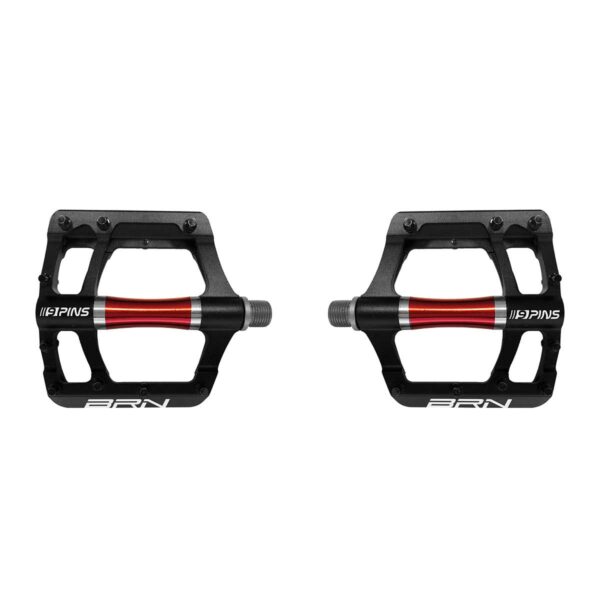 PEDALI BRN FLAT ALLOY CNC NERI/ROSSI CON 9 PINS NERI