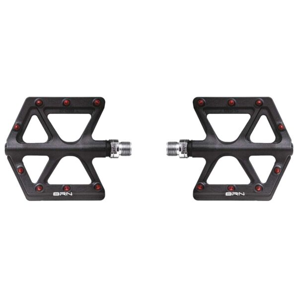 PEDALI BRN COMPOSITE KITE NERI CON 8 PINS ROSSI