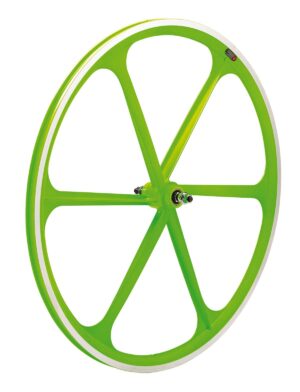 RUOTA ANTERIORE FIXED 6 RAGGI VERDE FLUO