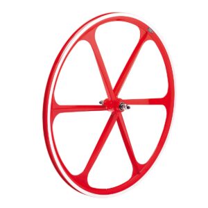 RUOTA ANTERIORE FIXED 6 RAGGI ROSSA