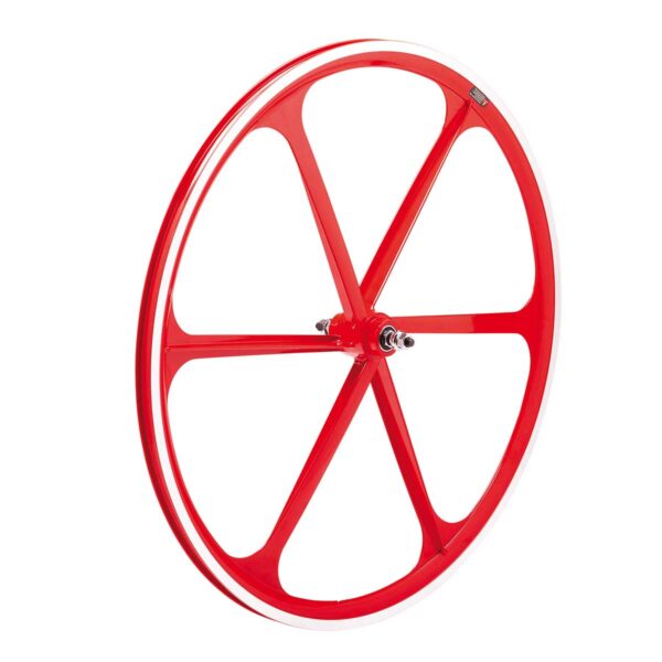 RUOTA ANTERIORE FIXED 6 RAGGI ROSSA