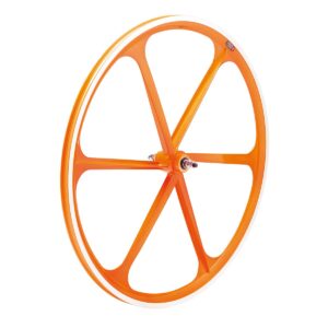 RUOTA POSTERIORE FIXED 6 RAGGI ARANCIONE FLUO