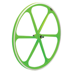RUOTA POSTERIORE FIXED 6 RAGGI VERDE FLUO