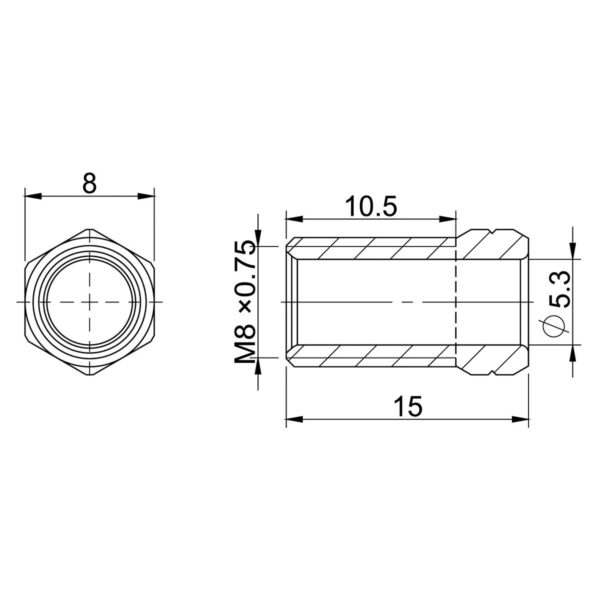 DADO SERRAGGIO M8x0.75 PER AVID - immagine 2