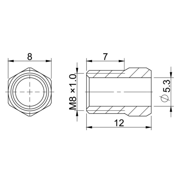 DADO SERRAGGIO M8x1 PER FORMULA MEGA/R THE ONE - immagine 2