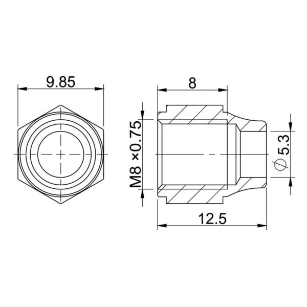 DADO VITE ORIENTABILE M8 PER SHIMANO/AVID 6061 - immagine 2